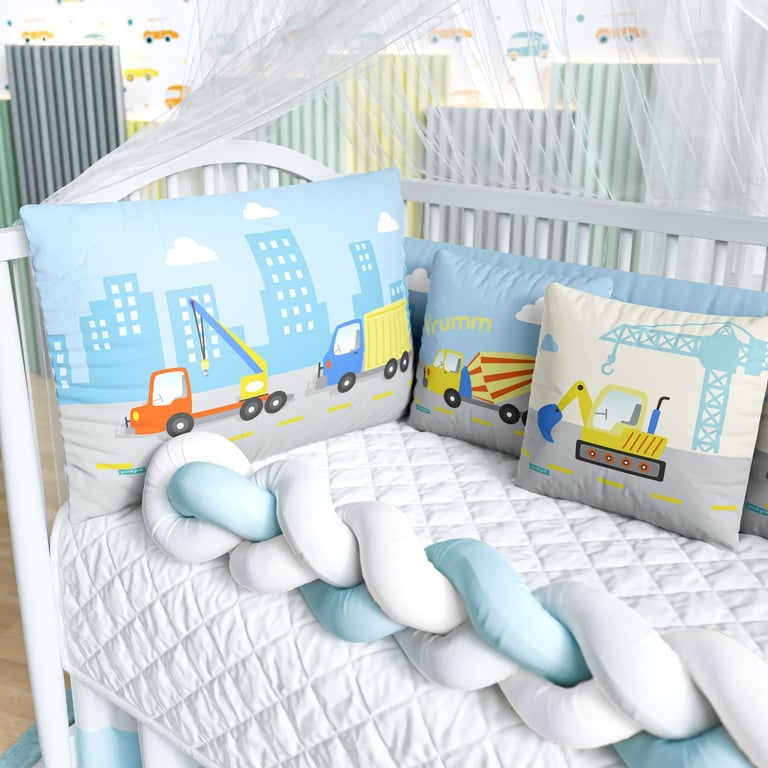 Kit Berço Trança Caminhão Azul