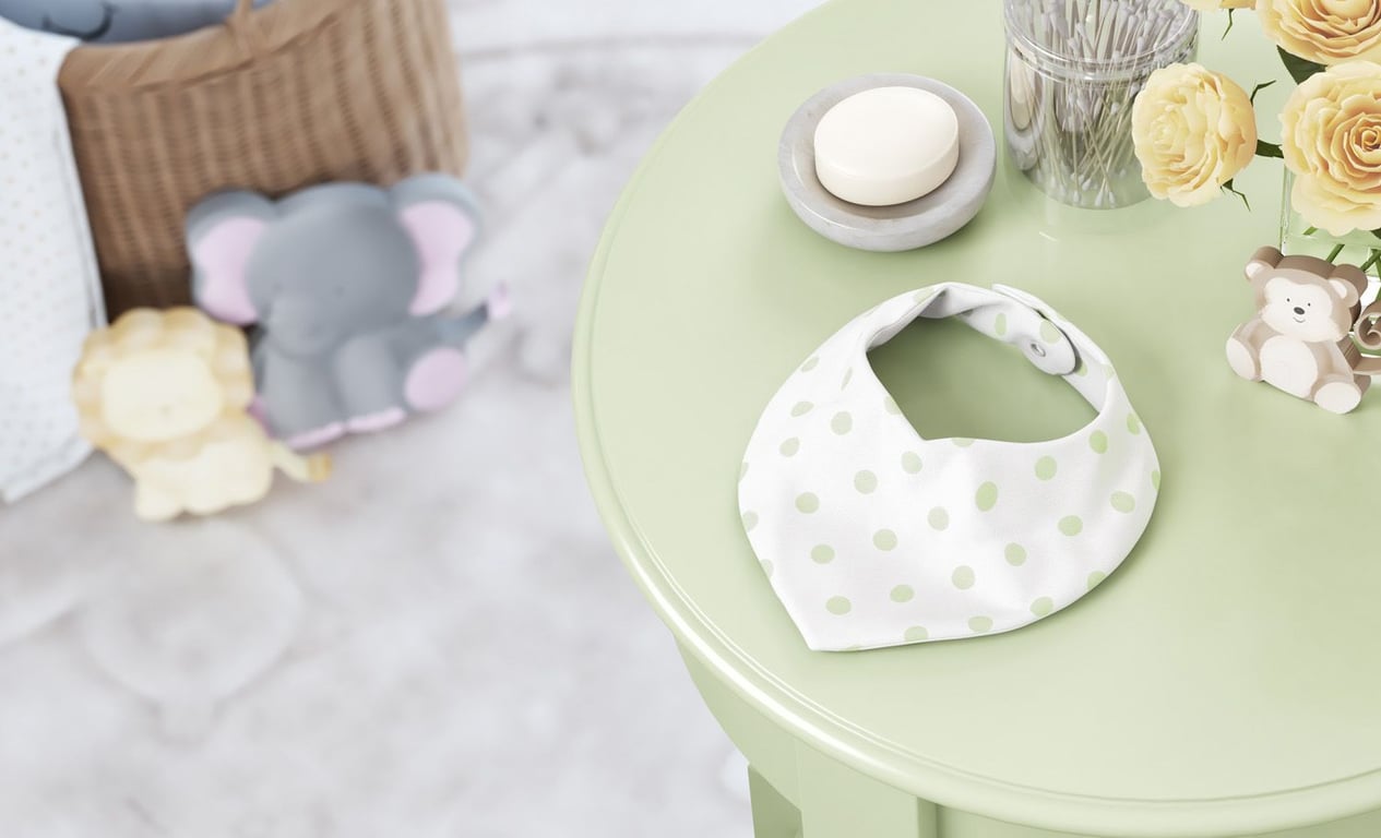 Babador Bandana Verde Poá