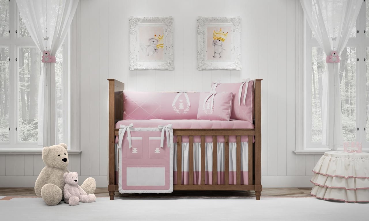 Kit Berço Realeza Rosa Premium — vista alternativa