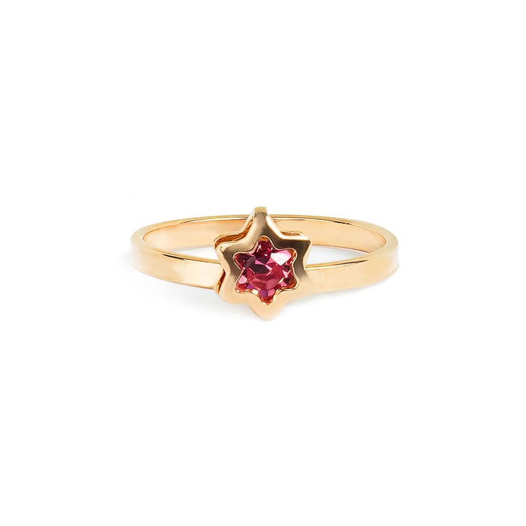 Anel Infantil Estrela com Strass Marsala Ouro — vista alternativa