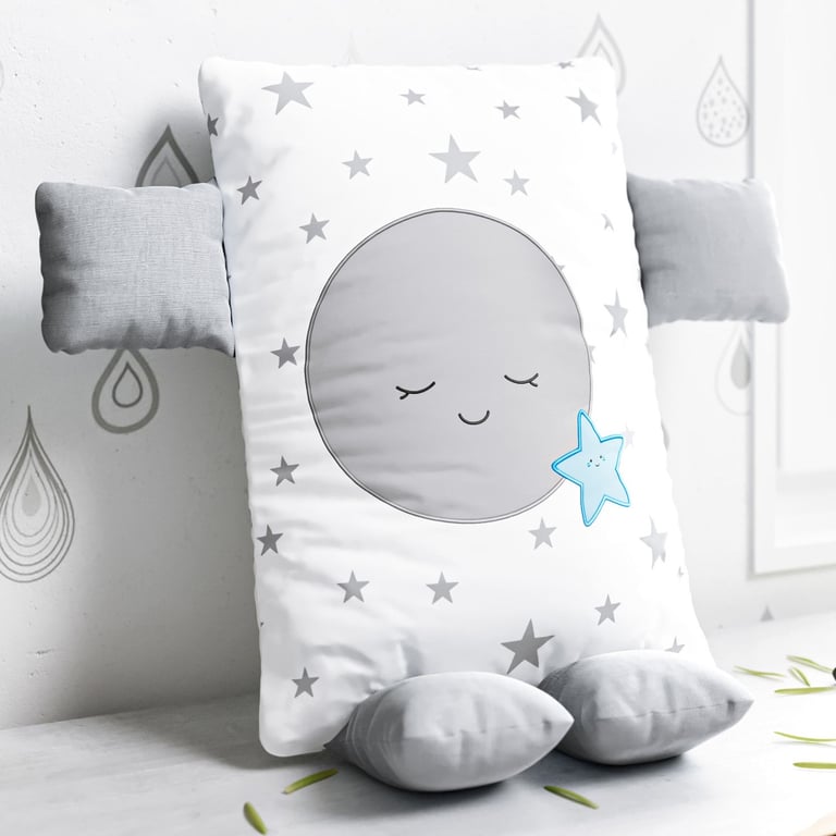 Naninha De Bebê Lua Cinza e Azul 32cm