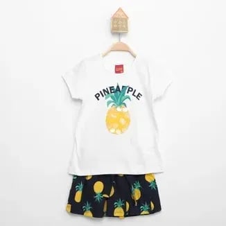 Conjunto Curto Shorts Abacaxi TAM 2 SORTIDOS