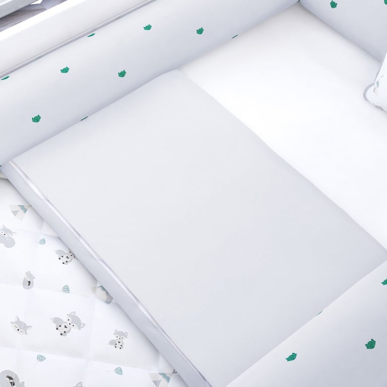 Jogo de Lençol Mini Cama Raposinha Cinza