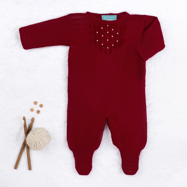 Macacão Tricot Marselha com Pérola Rosa