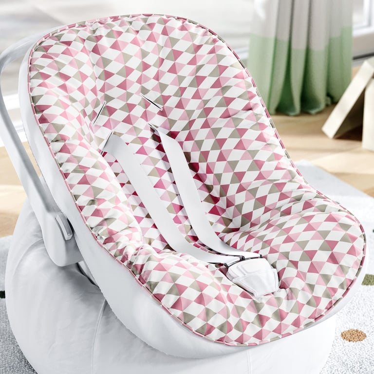 Capa de Carrinho com Protetor de Cinto Losango Rosa