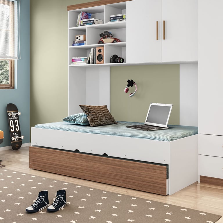 Cama Infantil com Cama Auxiliar Madeira Chiara