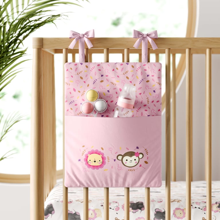 Organizador de Berço Leão e Macaco Selva Baby