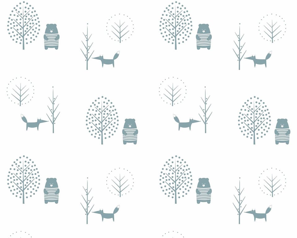 Papel de Parede Ursos Cinza