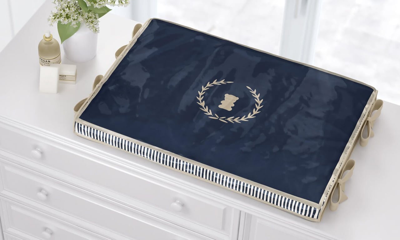 Trocador de Fraldas Urso Luxo Azul Marinho