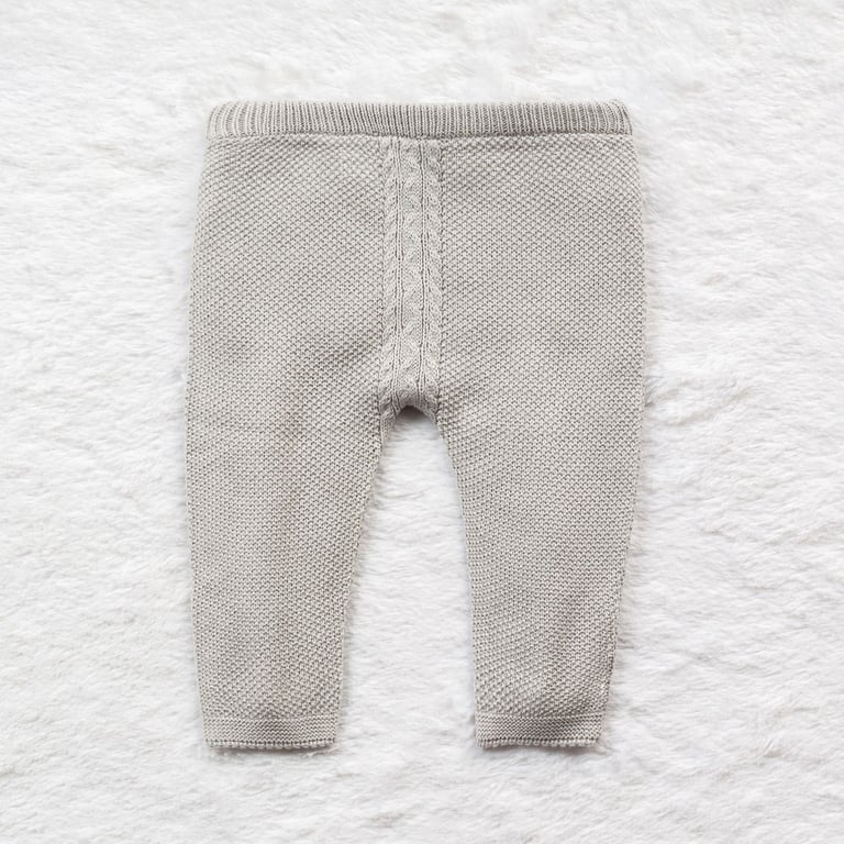 Calça Bebê Tricot Trança Rosa