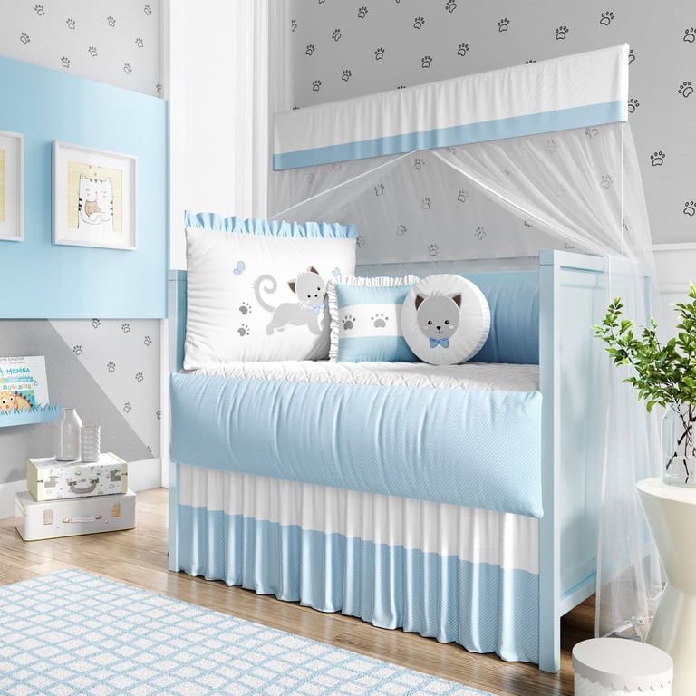 Kit Berço Gatinho Azul — vista alternativa