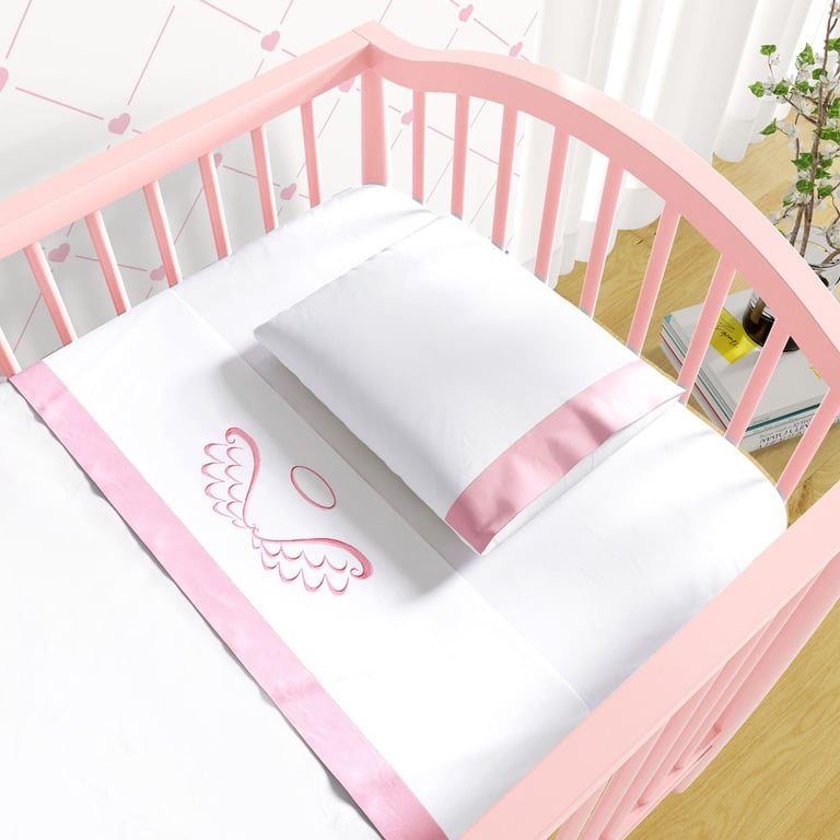 Jogo de Lençol Berço Bordado Anjo 3 peças — vista alternativa