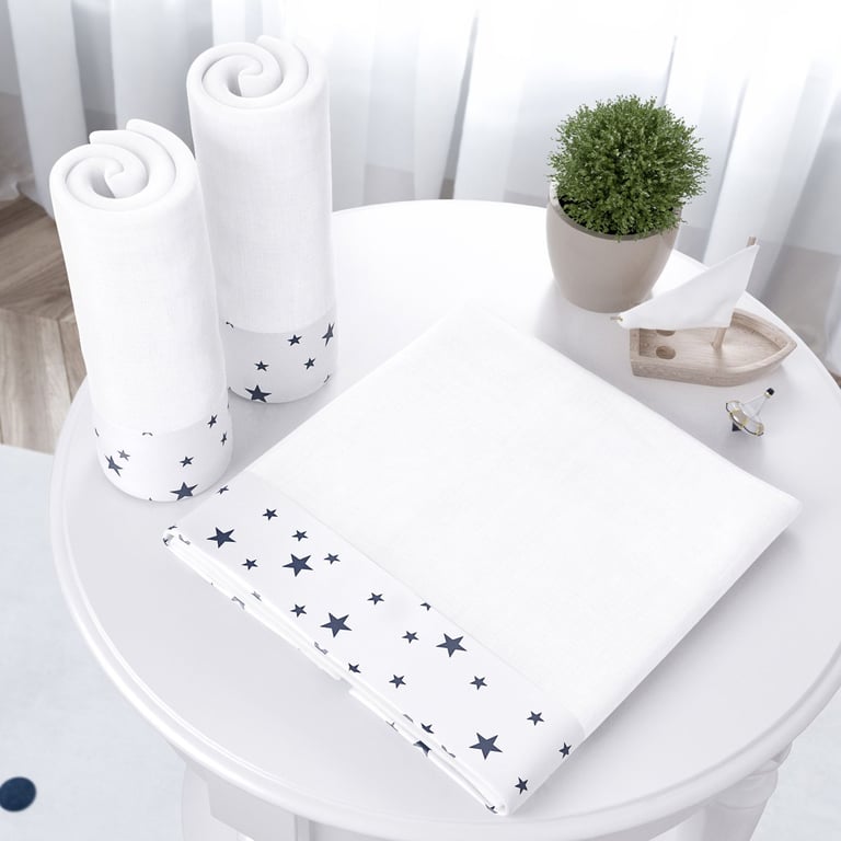 Jogo de Fraldas Ombro Barra Estrelinhas com 3