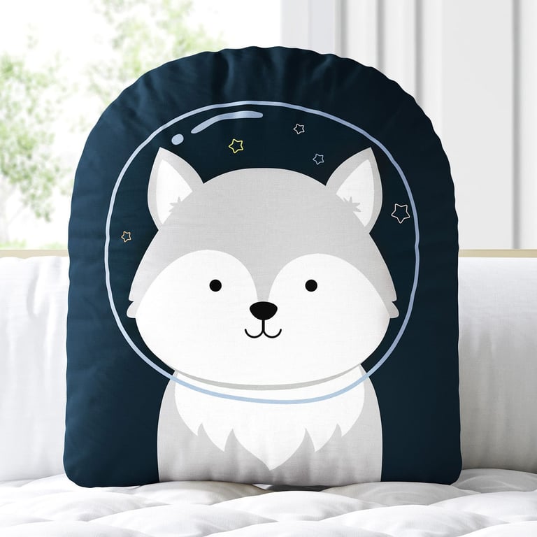 Almofada Amiguinho Lobinho Astronauta 33cm