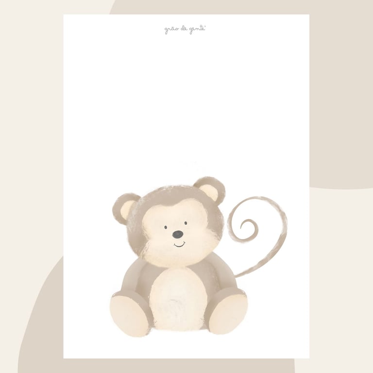 Pôster Adesivo Safári Macaquinho