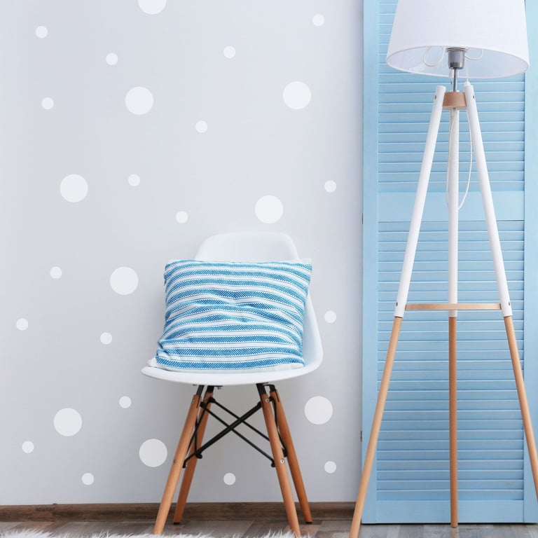 Adesivo de Parede Bolinhas Branco