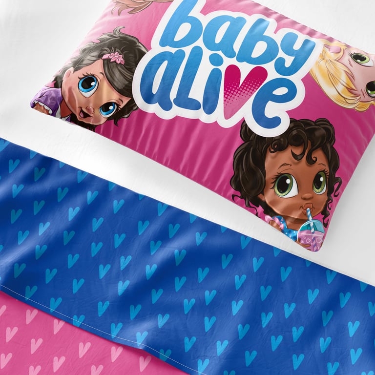 Jogo de Lençol Infantil Solteiro Corações Baby Alive