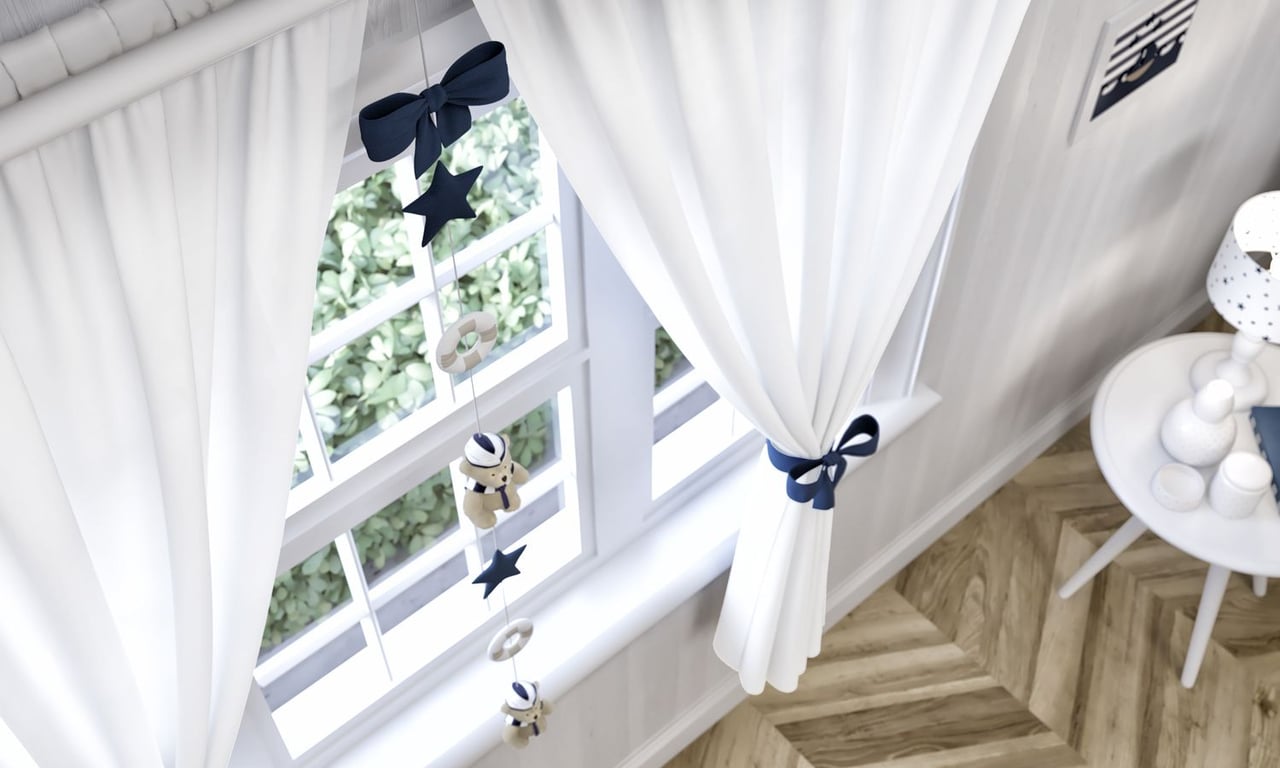 Cortina Urso Marinheiro Azul 1,50m — vista alternativa