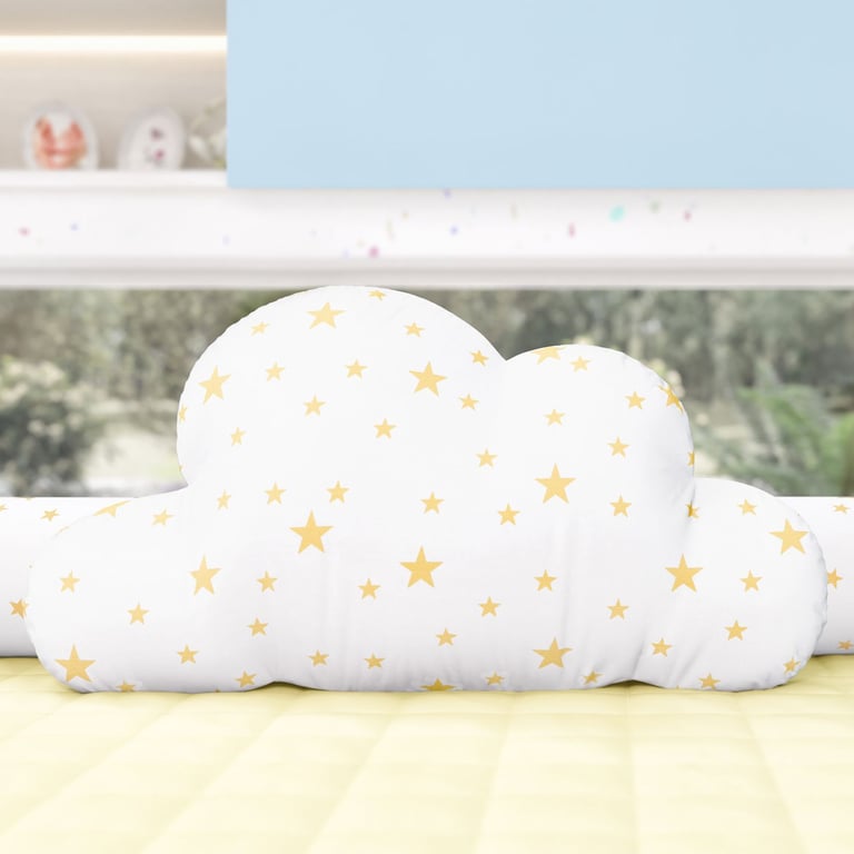 Almofada Nuvem Estrelinhas Amarelo 50cm