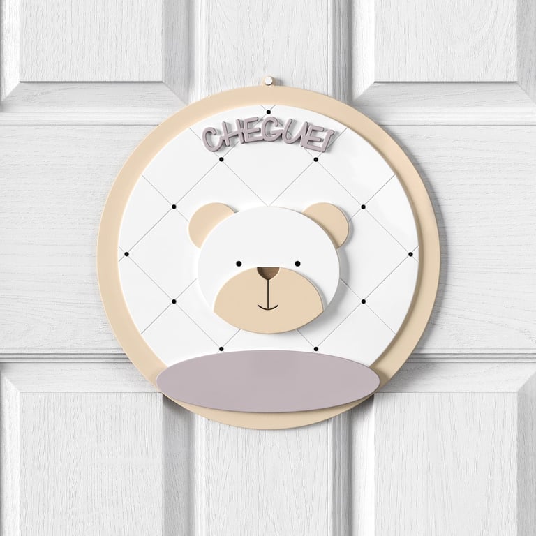 Porta Maternidade Personalizado Urso Branco Clássico