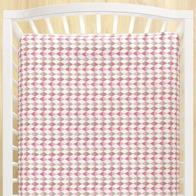 Edredom de berço triangulo rosa