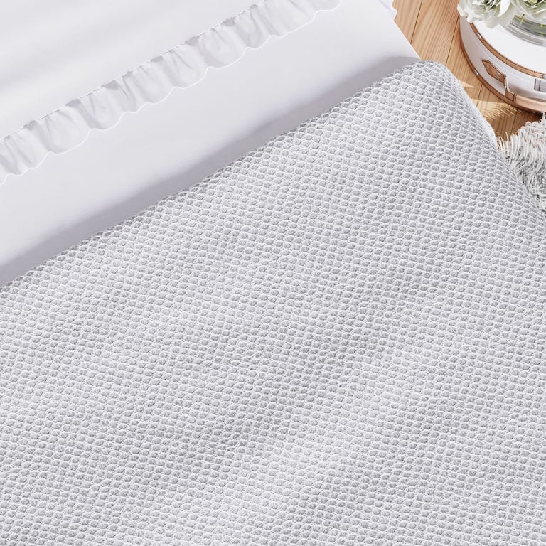 Manta Tricot Colmeia Cama Maternidade Branco 2,55M