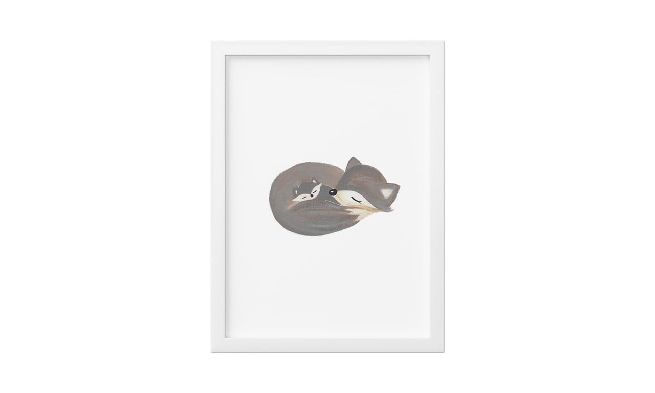 Quadro Raposinha Cinza 25cm