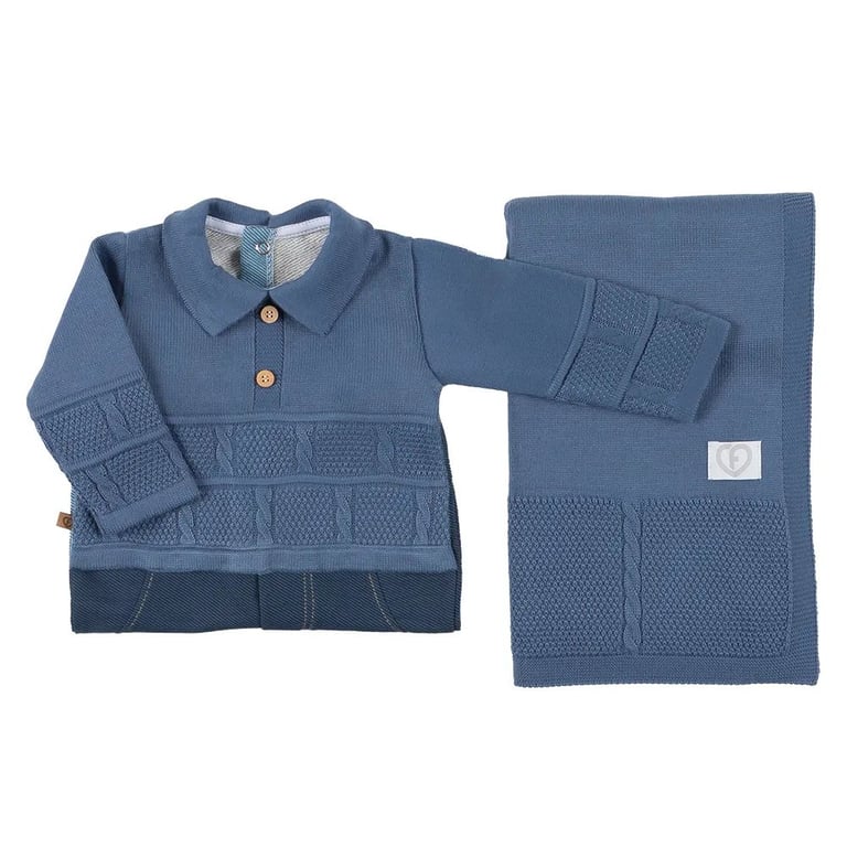 Saída De Maternidade Fofinho Com Detalhe Bordado Vermelho