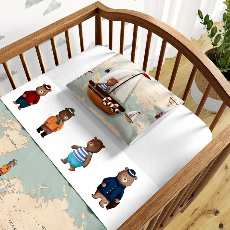Jogo de Lençol Berço Teddy Pelo Mundo 3 peças — vista alternativa