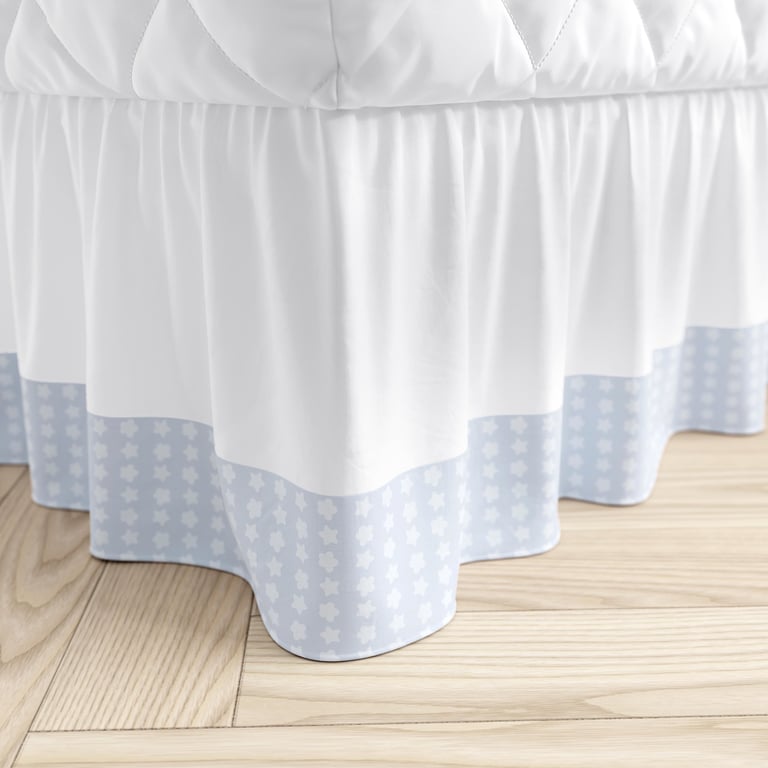 Saia de Cama Infantil Estrelinhas Cinza