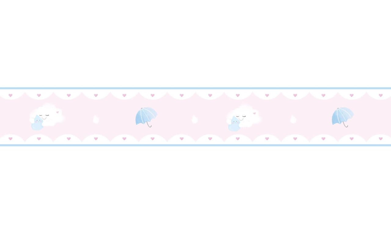 Faixa Adesiva de Parede Aquarela Chuva de Amor Rosa/Azul — vista alternativa