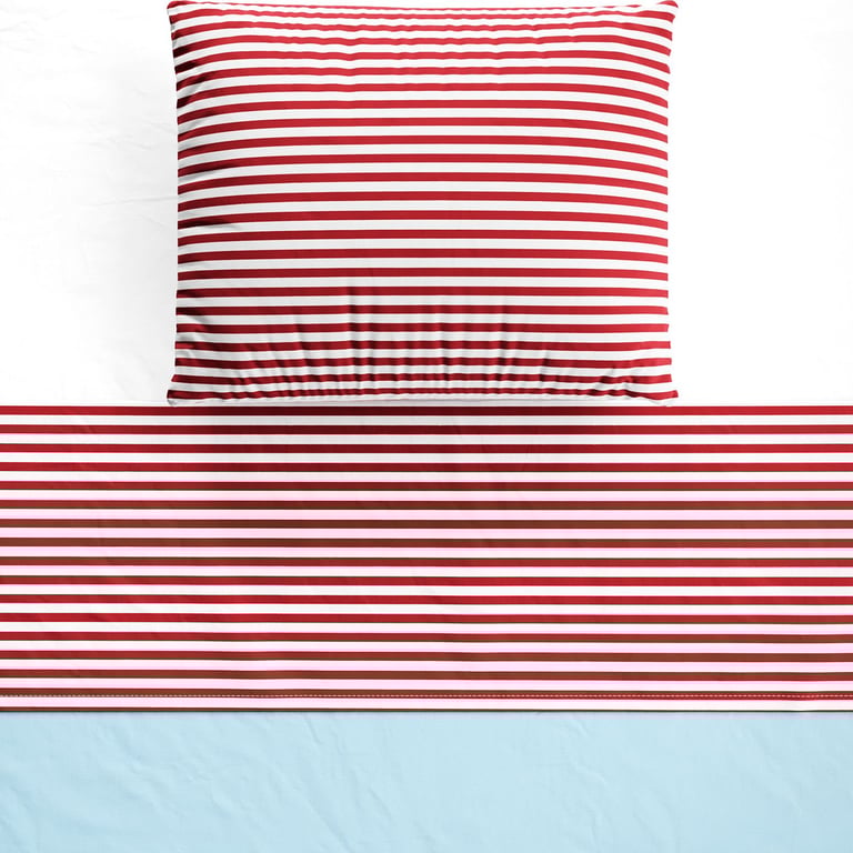 Jogo de Lençol Berço Listras Vermelho e Azul 3 Peças — vista alternativa