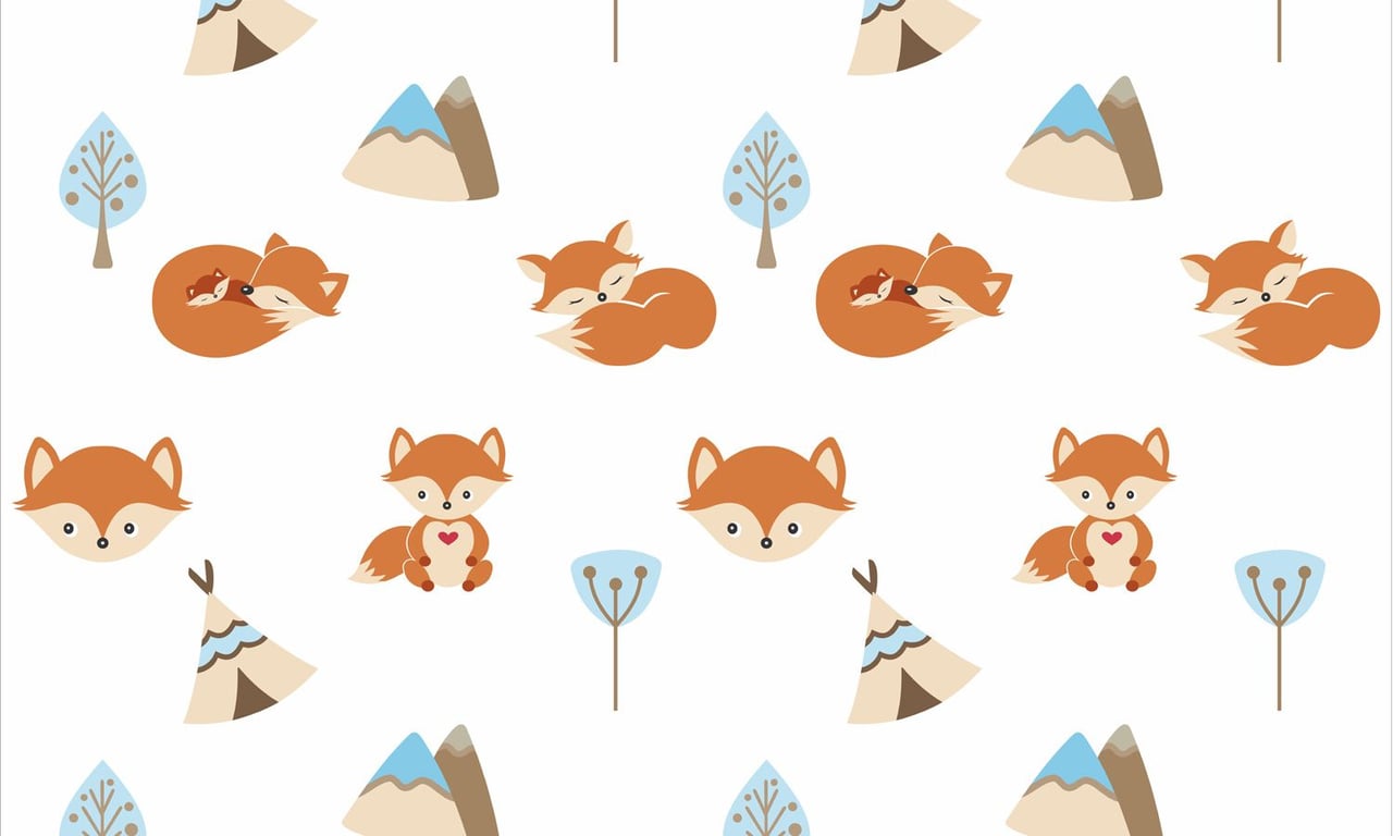 Adesivo de Parede Raposinhas Laranja