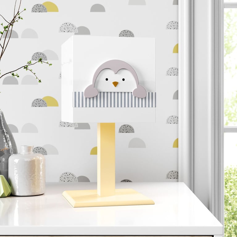 Abajur MDF Pinguim Estrelinha