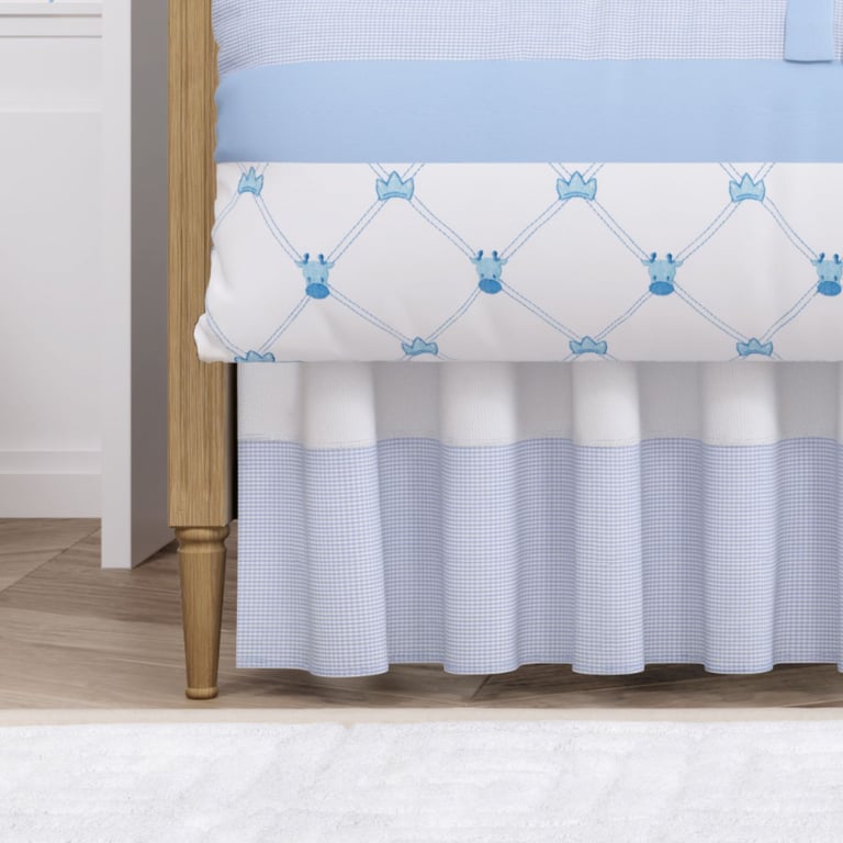 Saia de Berço Barra Xadrez Bege