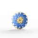 Almofada Redonda Flor Miosótis Azul e Amarelo 33cm - imagem 2
