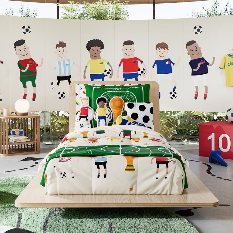 Saia de Cama Infantil Solteiro Seleções do Mundo — vista alternativa