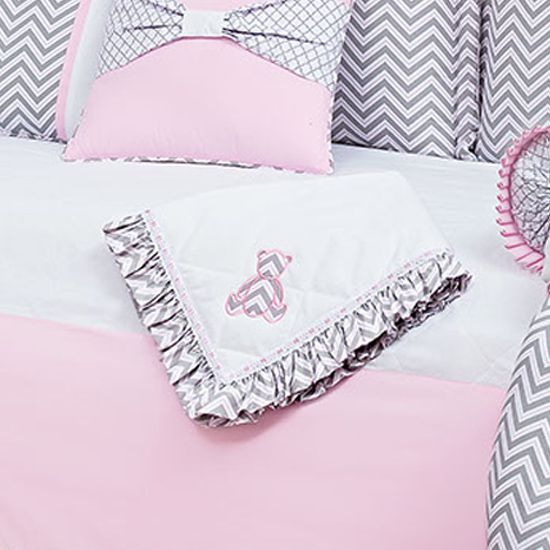 Manta Rosa Chevron 75cm