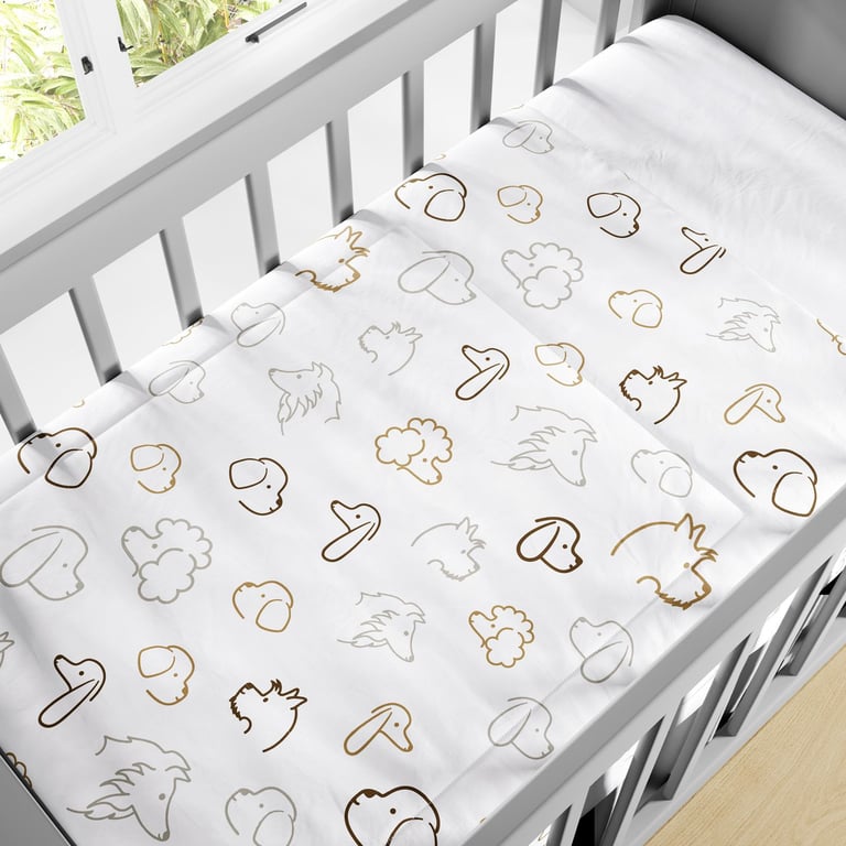 Edredom de Berço Cachorrinhos Cinza e Bege — vista alternativa