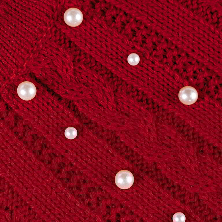 Macacão Tricot Trança Pérola Vermelho