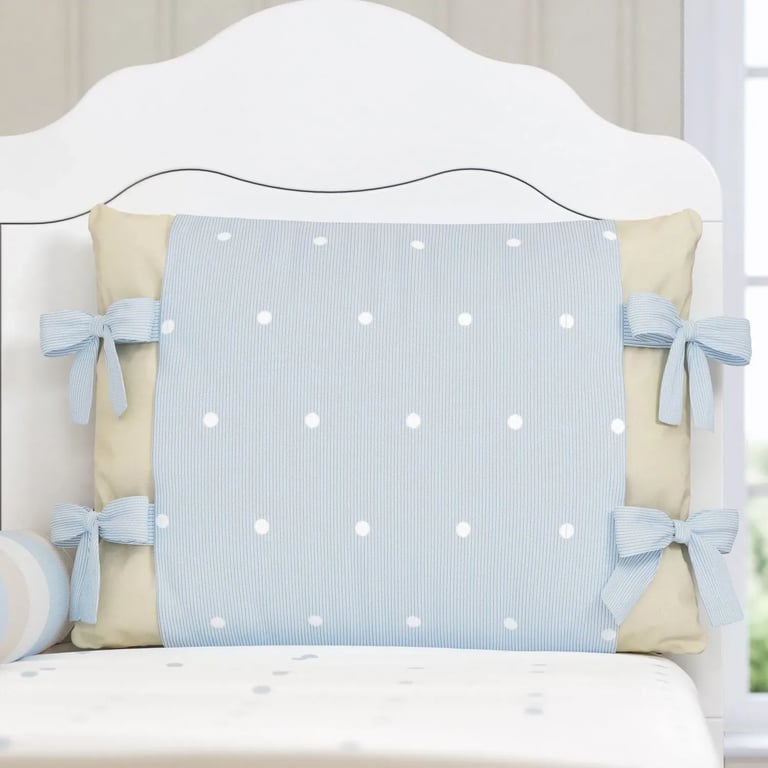 Kit Berço Tricot Poá Azul/Bege — vista alternativa