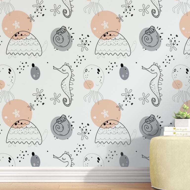 Papel de Parede Menina Sereia Fundo do Mar 3M