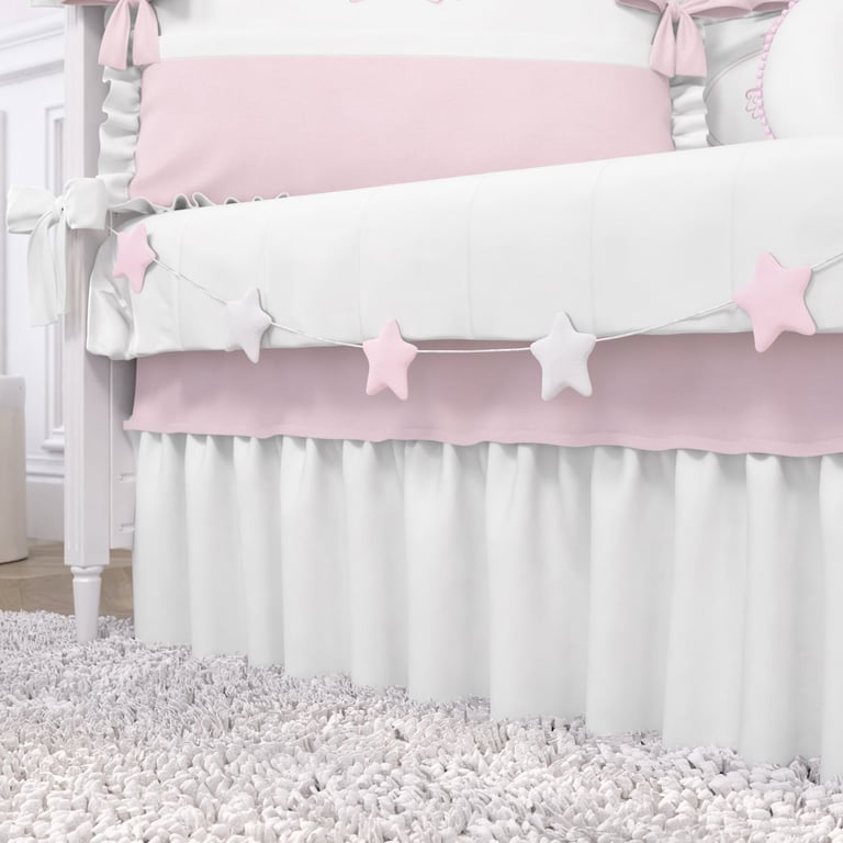 Saia de Berço Bege Babado Branco