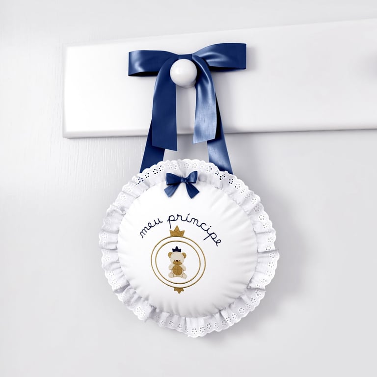 Medalhão Maternidade Urso Teddy Realeza