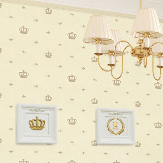 Papel de Parede Coroas Bege 10m