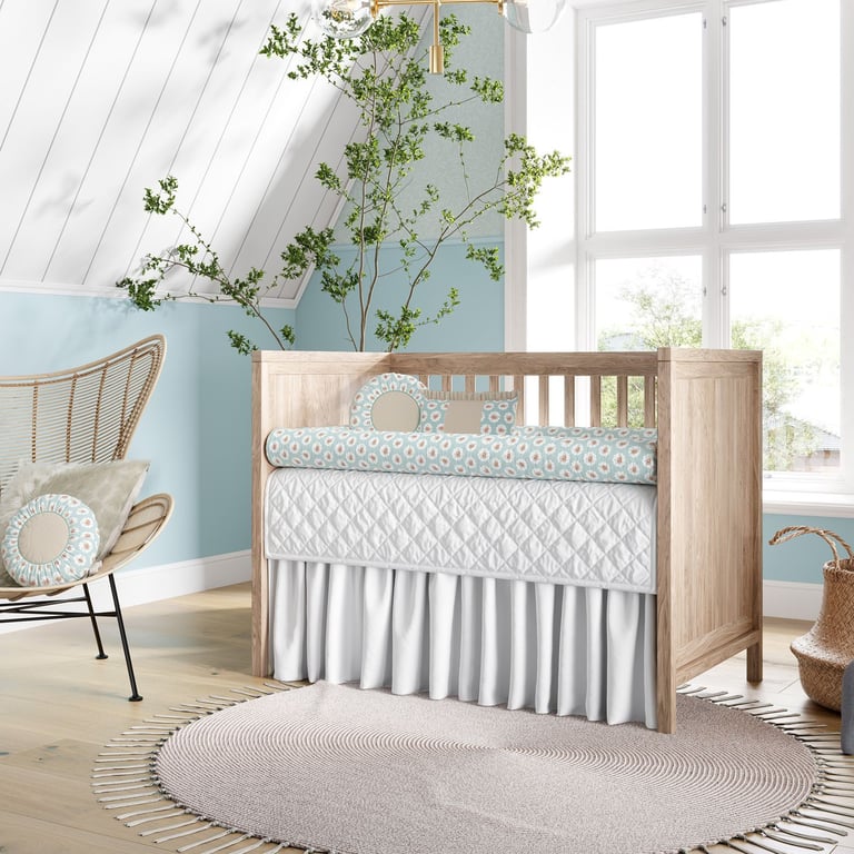 Kit Berço Rolinhos Floral Liberty Poá Verde 8 Peças — vista alternativa