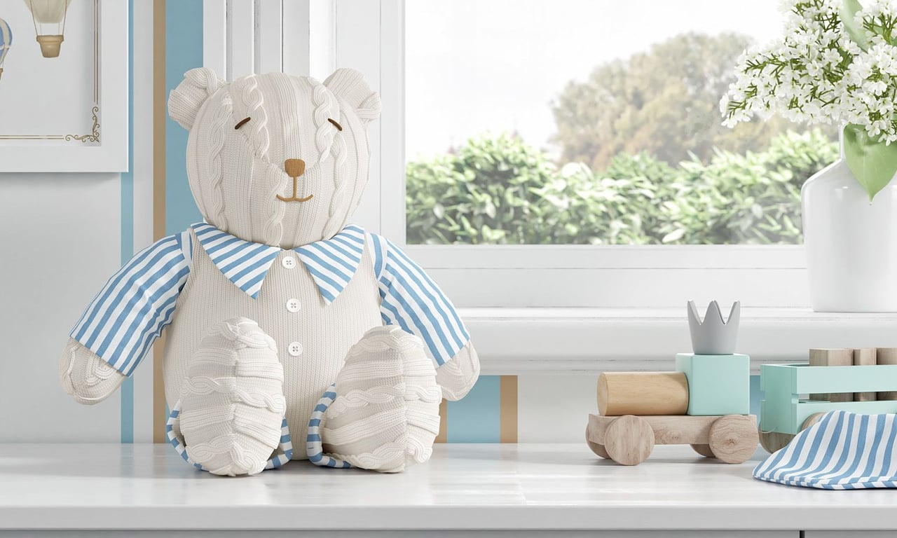 Urso Clássico Tricot Luxo Azul 42cm — vista alternativa