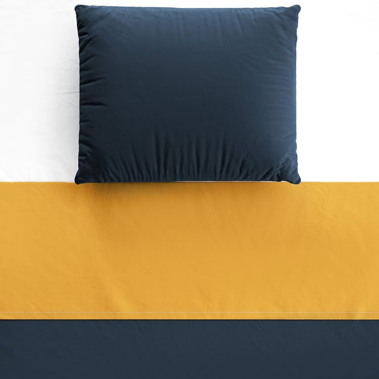 Jogo de Lençol Berço Azul Marinho e Mostarda 3 Peças — vista alternativa