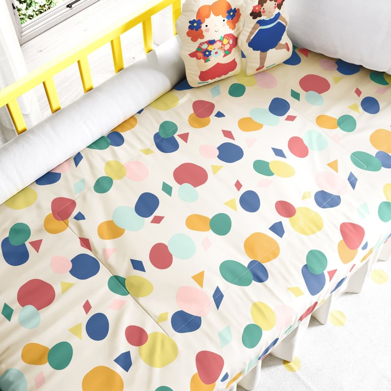 Edredom de Berço Colorido Geométrico Vintage