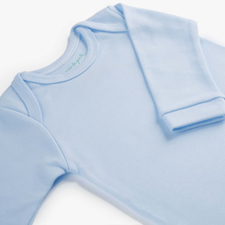 Macacão Longo Comfort em Algodão Egípcio Azul Bebê — vista alternativa
